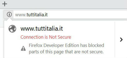 Alert di connessione non sicura - Firefox